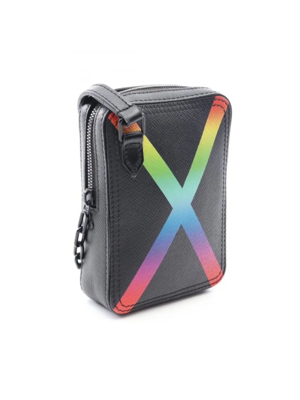 Louis Vuitton Shoulder Bag Danube Messenger Noir Rainbow Leather